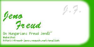 jeno freud business card